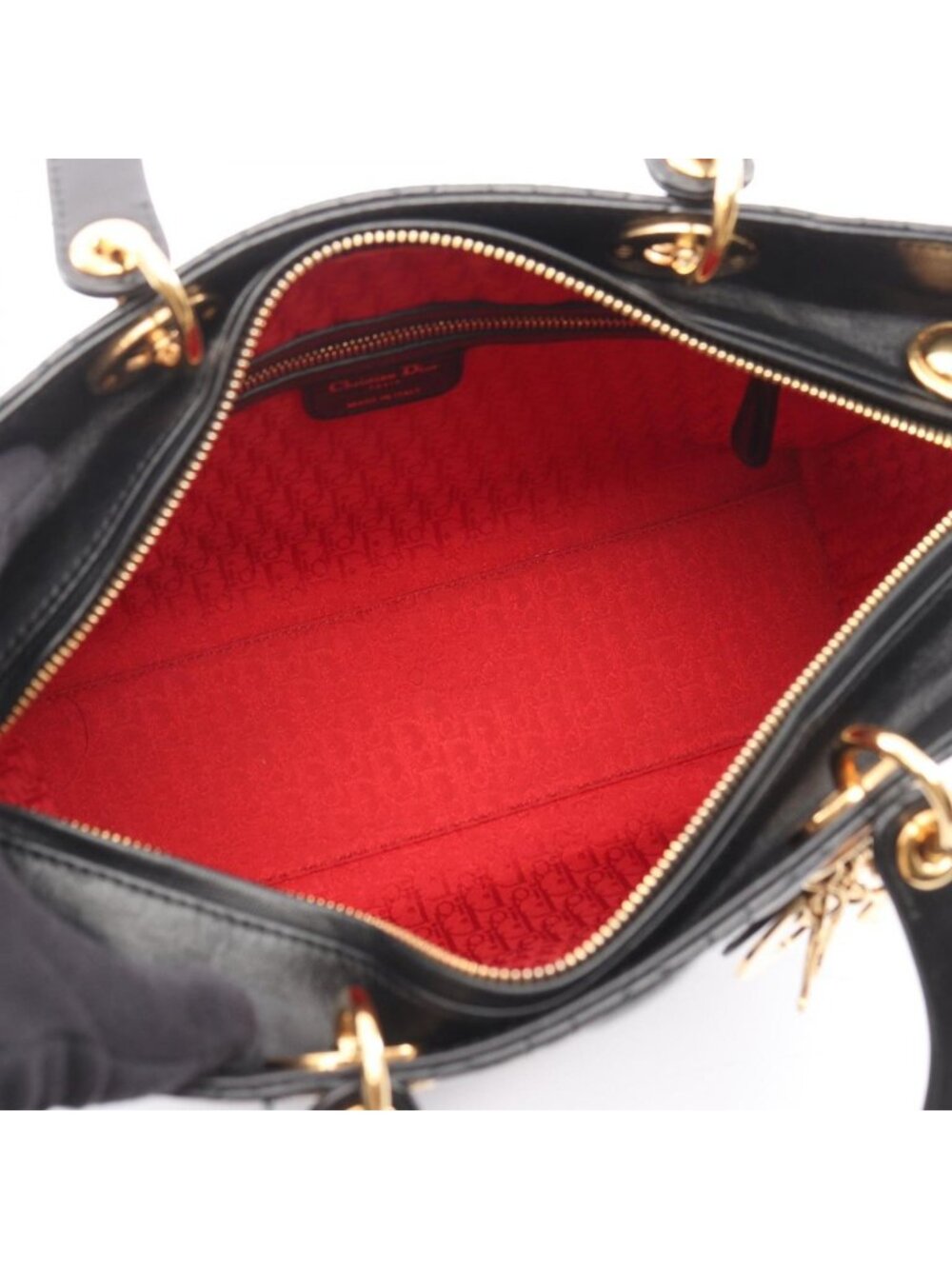 Dior Handbag Large Cannage Black Leather 2-Way Tote - Picture 3 of 10